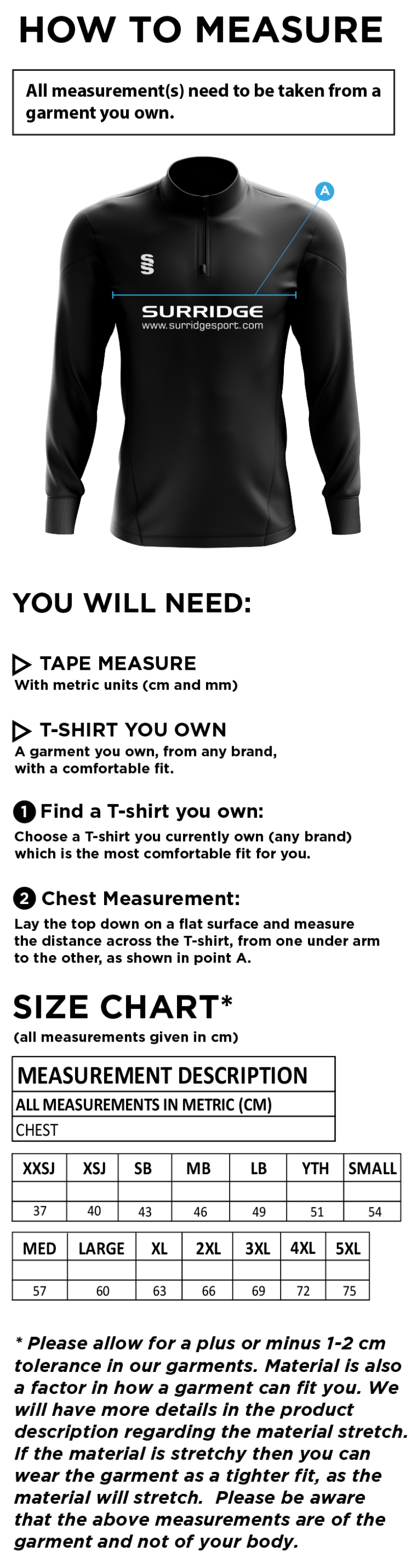 OLD RUTLISHIANS Youth's Blade Performance Top - Size Guide