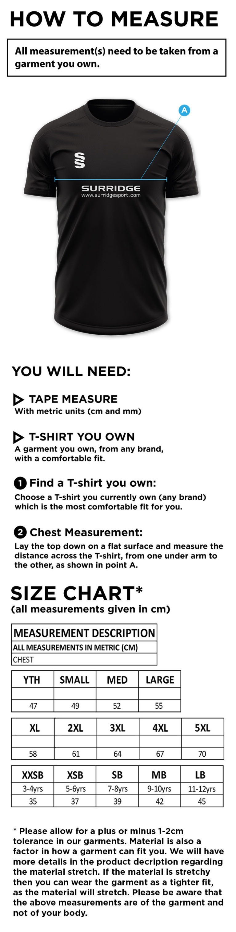 OLD RUTLISHIANS Youth's Blade Polo Shirt - Size Guide